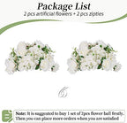 Faux Flower Balls Table Centerpieces, 2 Pcs, White, 14.2" Diameter in 11"x5.3" in White, alternate view 6