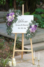 Faux Flower Swag Set of 2 for Wedding Welcome Signs Floral Decorations, Purple Wedding Arch Flowers for Wedding, alternate