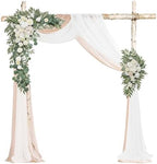 Faux Flowers Arch Flowers with Drapes (Set of 4) Wedding Decor and Wedding Arch Draping Artificial Flower