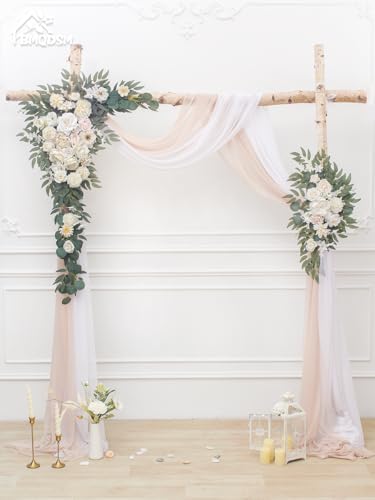 Faux Flowers Arch Flowers with Drapes (Set of 4) Wedding Decor and Wedding Arch Draping Artificial Flower, alternate view 2