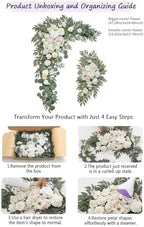 Faux Flowers Arch Flowers with Drapes (Set of 4) Wedding Decor and Wedding Arch Draping Artificial Flower, alternate view 6