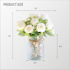 Faux Flowers in Vase, 18 Pcs Fake Rose Flowers, Artificial Flowers for Home Decor, Indoor Centerpiece for Living, alternate