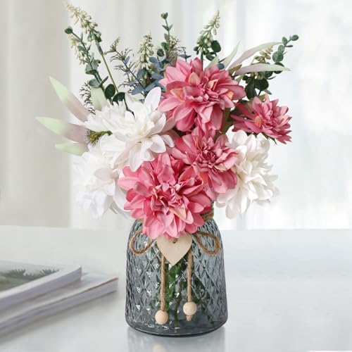 Faux Flowers in Vase, Artificial Flowers in Vase, Table Centerpieces for Dining Room, Flower Centerpieces for