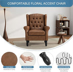 Faux Leather Wingback Accent Chair, High Back Armchair, Brown in Brown, alternate view 4