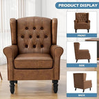 Faux Leather Wingback Accent Chair, High Back Armchair, Brown in Brown, alternate view 7