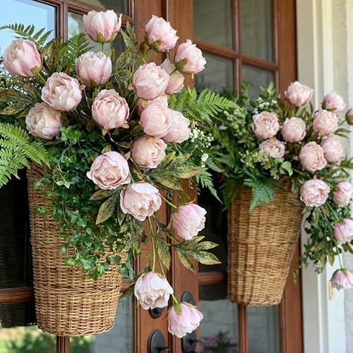 Faux Silk Peony Artificial Flowers Stem for Vase,12 Pcs, Brownish in Brownish, alternate view 4