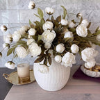 Faux Silk Peony Artificial Flowers Stem for Vase,8 Pcs, Beige in Beige
