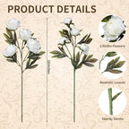 Faux Silk Peony Artificial Flowers Stem for Vase,8 Pcs, Beige in Beige, alternate view 3