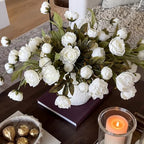 Faux Silk Peony Artificial Flowers Stem for Vase,8 Pcs, Beige in Beige, alternate view 4