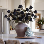 Faux Silk Peony Artificial Flowers Stem for Vase,8 Pcs, Black in Black, alternate view 5