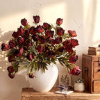 Faux Silk Peony Artificial Flowers Stem for Vase,8 Pcs, Dark in Dark