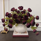 Faux Silk Peony Artificial Flowers Stem for Vase,8 Pcs, Dark in Dark, alternate view 2