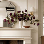 Faux Silk Peony Artificial Flowers Stem for Vase,8 Pcs, Dark in Dark, alternate view 6