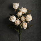 Faux Silk Peony Artificial Flowers Stem for Vase,8 Pcs, Light in Light, alternate view 2