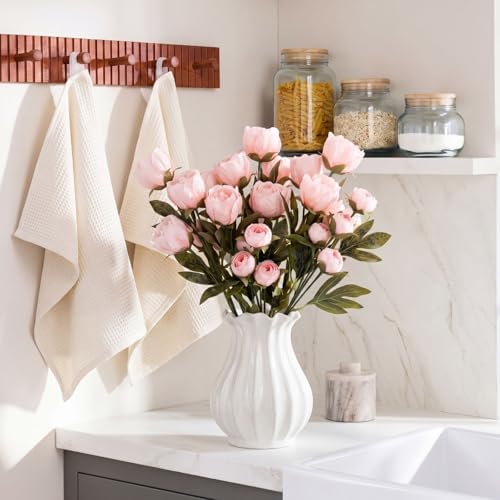 Faux Silk Peony Artificial Flowers Stem for Vase,8 Pcs, Pink in Pink, alternate view 5