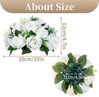 Faux Silk Roses Artificial Flower Centrepieces, White, 10Pcs in White/Gold/Grey, alternate view 3