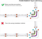 FCOB 6Pin 12mm 0.47in Transparent Connector Kit 30pcs Strip to Wire 30pcs Gapless Solderless Connectors 10pcs, alternate view