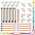 FCOB COB 12mm 3Pin Connector Kit, L-Shaped, Dual-End with Wire, Strip to JST,3PIN JST, Wire to Strip, Gapless