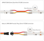FCOB COB 12mm 3Pin Connector Kit, L-Shaped, Dual-End with Wire, Strip to JST,3PIN JST, Wire to Strip, Gapless, alternate view