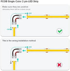 FCOB COB 50pcs 8mm 0.31in Transparent Connector Support FCOB 8mm Width 2 pin v+ v- Single Color LED Strip Corner, alternate
