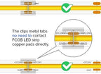 FCOB COB 50pcs 8mm 0.31in Transparent Connector Support FCOB 8mm Width 2 pin v+ v- Single Color LED Strip Corner, alternate