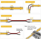 FCOB COB 50pcs 8mm 0.31in Transparent Connector Support FCOB 8mm Width 2 pin v+ v- Single Color LED Strip Corner, alternate