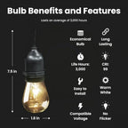 Feit Electric Incandescent Outdoor String Lights - 20ft, Linkable, SL20-10, alternate view 2