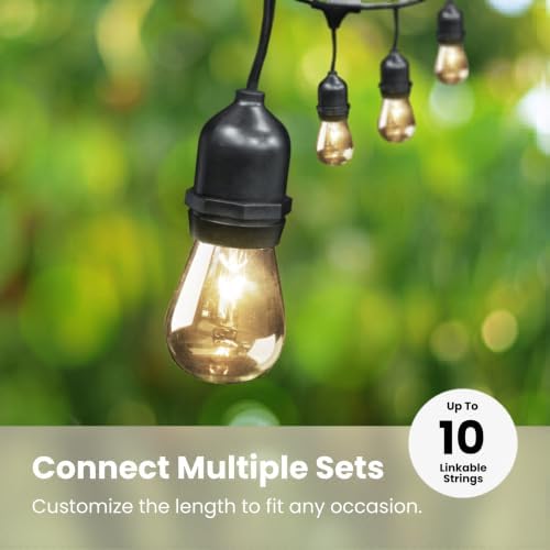 Feit Electric Incandescent Outdoor String Lights - 20ft, Linkable, SL20-10, alternate view 6