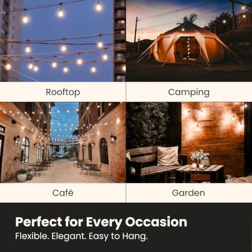 Feit Electric Incandescent Outdoor String Lights - 20ft, Linkable, SL20-10, alternate view 7