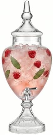 Fifth Avenue Glass Beverage Drink Dispenser Crystal Winston w/Spigot, 1 Gal