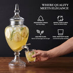 Fifth Avenue Glass Beverage Drink Dispenser Crystal Winston w/Spigot, 1 Gal, alternate view 6