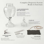 Fifth Avenue Glass Beverage Drink Dispenser Crystal Winston w/Spigot, 1 Gal, alternate view 7