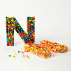 Fillable Alphabet Acrylic Tray Letter Candy Jar Reusable Party Food Jar with Magnetic Lid 10-Inch Sealed, alternate view 5