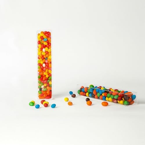 Fillable Alphabet Acrylic Tray Letter Candy Jar Reusable Party Food Jar with Magnetic Lid 10-Inch Sealed, alternate view 6