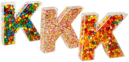Fillable Alphabet Acrylic Tray Letter Candy Jar Reusable Party Food Jar with Magnetic Lid 10-Inch Sealed