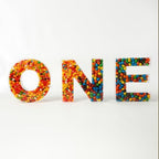 Fillable Alphabet Acrylic Tray Letter Candy Jar Reusable Party Food Jar with Magnetic Lid 10-Inch Sealed, alternate view 3