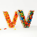 Fillable Alphabet Acrylic Tray Letter Candy Jar Reusable Party Food Jar with Magnetic Lid 10-Inch Sealed, alternate view 4