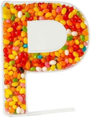 Fillable Alphabet Acrylic Tray Letter Candy Jar Reusable Party Food Jar with Magnetic Lid 10-Inch Sealed
