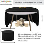 Fitted Black Spandex Table Skirts for Wedding Party,72 Inch Round,4 Pack in 72R Inch| 4 Pack in Black, alternate view 5