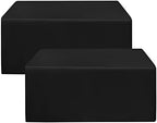 Fitted Black Tablecloths For Folding Rectangle Tables 2 Pcs 48 x 30 Inch in 4FT(30x48)| 2 Pack in Black