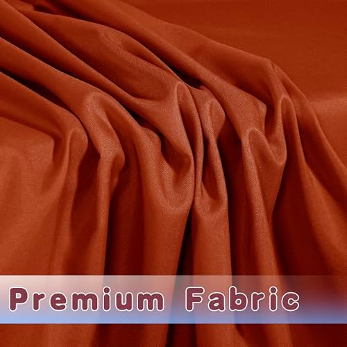 Fitted Fall Tablecloths For 4 Foot Rectangle Tables, Vendor Booth 2 Pcs Rust in 4FT|2 Pack in Rust, alternate view 3