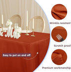 Fitted Fall Tablecloths For 8 Foot Rectangle Tables for Vendor 2 Pcs Rust in 8FT|2 Pack in Rust, alternate view 4