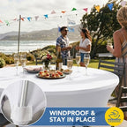 Fitted Round Table Cloth 6ft-Spandex Elastic Stretch White Table Covers, alternate view 5