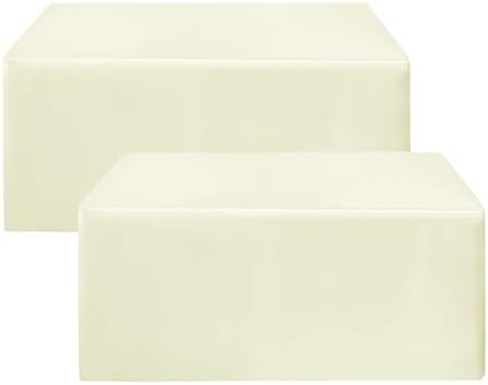Fitted Table Cloths For 4 Foot Rectangle Tables, Vendor Booth 2 Pcs Beige in 4FT|2 Pack in Butter Cream
