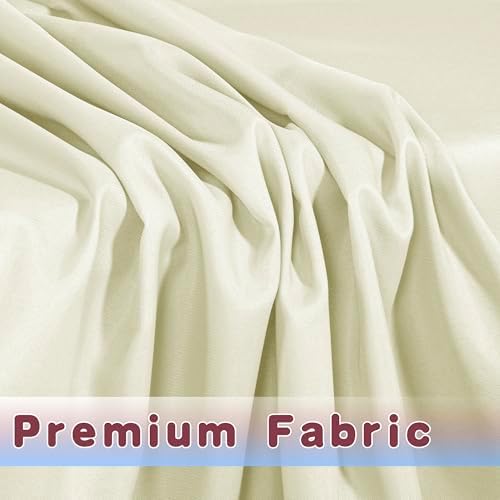 Fitted Table Cloths For 4 Foot Rectangle Tables, Vendor Booth 2 Pcs Beige in 4FT|2 Pack in Butter Cream, alternate view 3