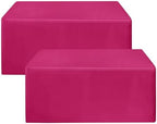 Fitted Table Cloths For 4 Foot Rectangle Tables, Vendor Booth 2 Pcs Fuchsia in 4FT|2 Pack in Fuchsia