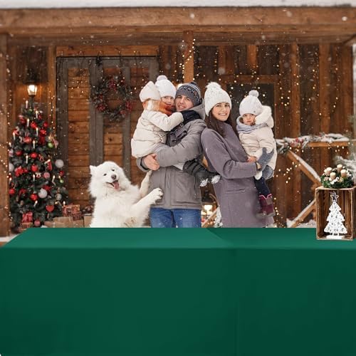 Fitted Table Cloths For 4 Foot Rectangle Tables, Vendor Booth 2 Pcs Green in 4FT|2 Pack in Green, alternate view 2