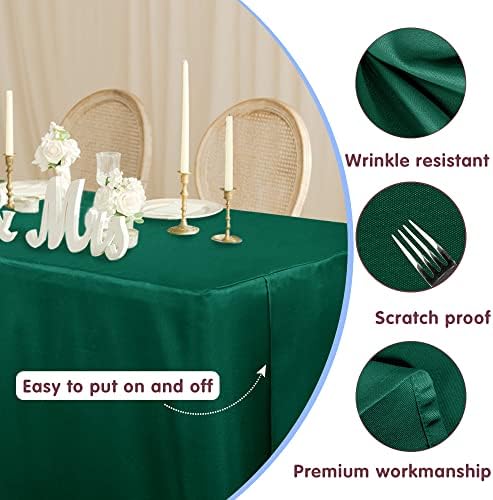 Fitted Table Cloths For 4 Foot Rectangle Tables, Vendor Booth 2 Pcs Green in 4FT|2 Pack in Green, alternate view 3