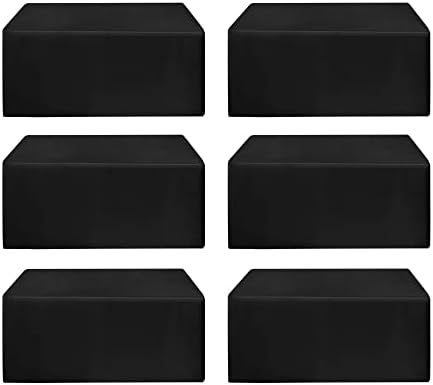 Fitted Table Cloths For 4 Foot Rectangle Tables, Vendor Booth 6 Pcs Black in 4FT| 6 Pack in Black