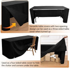 Fitted Table Cloths For 6 Foot Rectangle Tables,2 Pcs Versatile Black in 4FT|2 Pack in Versatile Black, alternate view 3